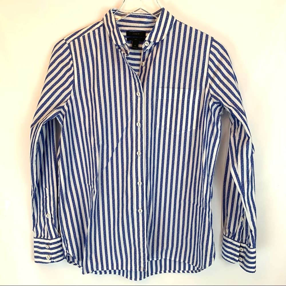 J. Crew Pin Striped Button Down Boy Shirt